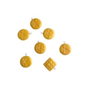 Cracker Silver Plated Charms Cute Food Snack DIY Jewelry Earrings Necklace